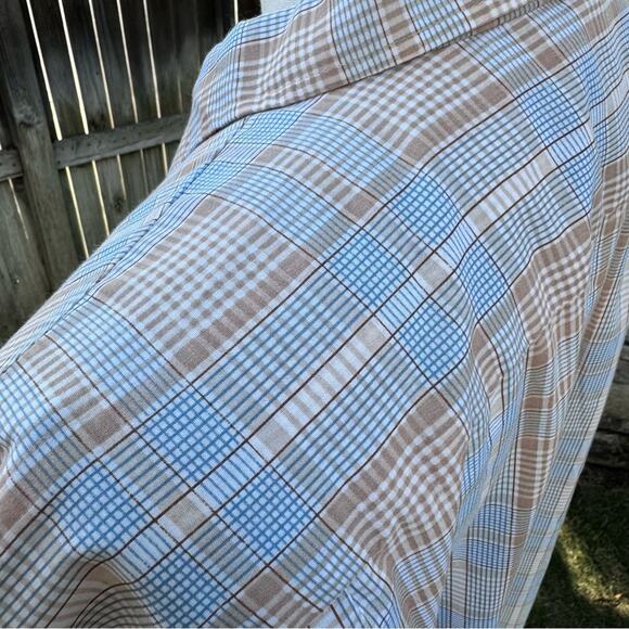 Above Average Pennshire Dress Shirt Mens 4X 20-21 Big Man Tan Plaid - Picture 9 of 10